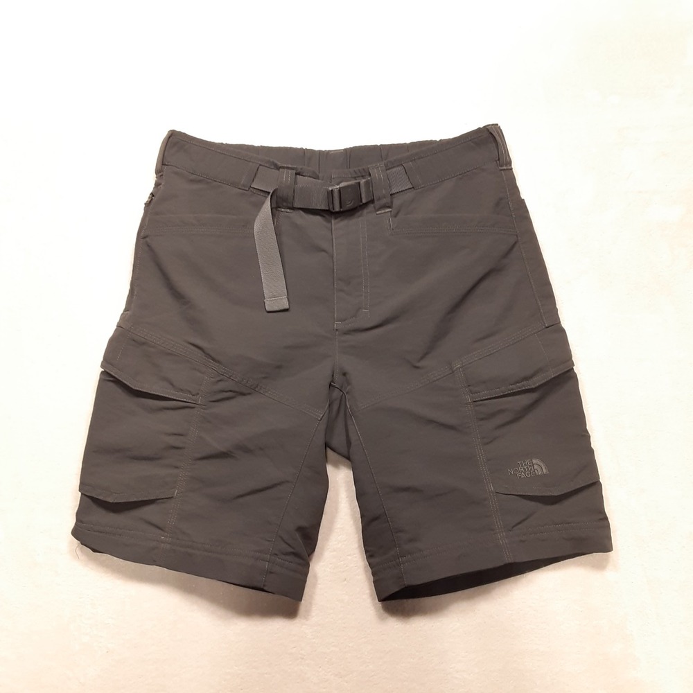The North Face Roan Mens Belted Utility Cargo Shorts Small Petite Gray Outdoor